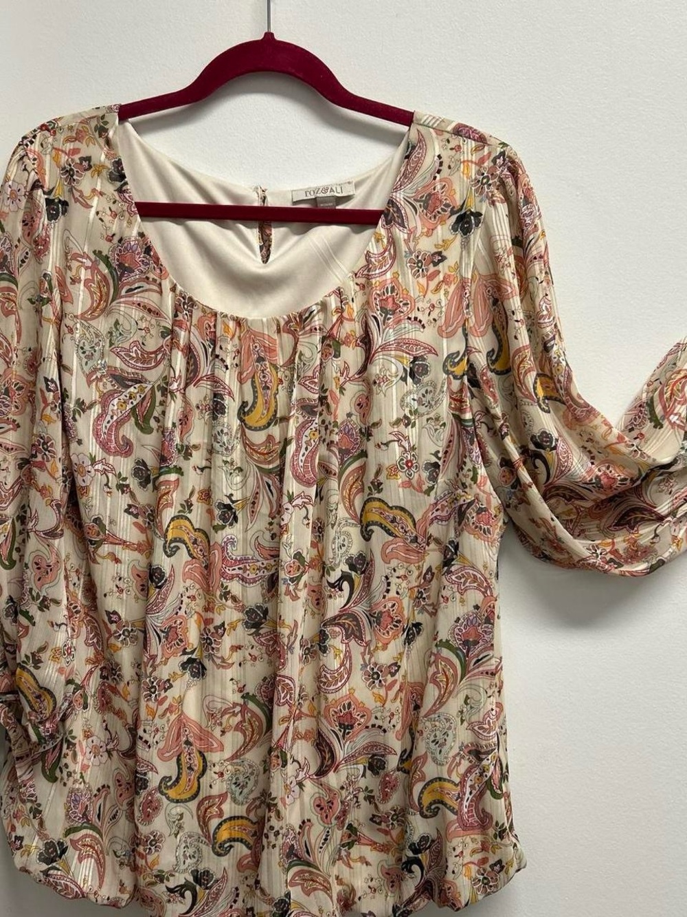 Rod & Ali 2X paisley boho tunic blouse